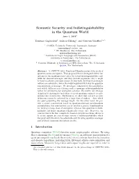 Semantic Security and Indistinguishability in the Quantum World June 1, 2016?