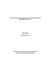 An User's Guide to Data from Round 1.5 of the Pakistan Rural