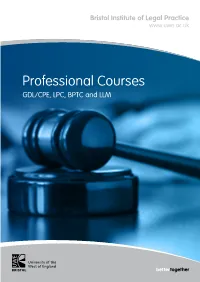 Professional Courses GDL/CPE, LPC, BPTC and LLM Contents