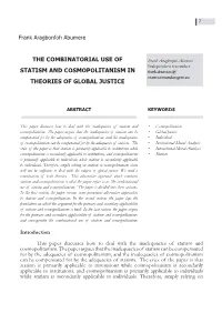 The Combinatorial Use of Statism and Cosmopolitanism in Theories of Global Justice