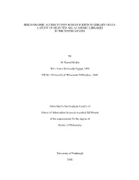 Bibliographic Access to Non-Roman Scripts in Library Opacs: a Study of Selected Arl Academic Libraries in the United States