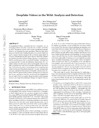 Deepfake Videos in the Wild: Analysis and Detection