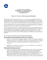 Guide: Air Travelers with Developmental Disabilities