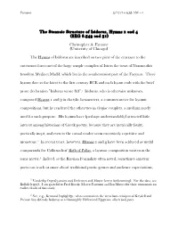 The Stanzaic Structure of Isidorus, Hymns 2 and 4 (SEG 8.549 and 51)