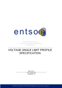 Voltage Angle Limit Profile Specification
