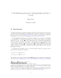 A Two-Dimensional Logic for Diagonalization and the a Priori∗†