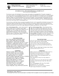 ARCHAEOLOGICAL SITE INFORMATION DISCLOSURE POLICY Commercial Use Authorizations