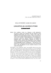 Linguistics As a Science of Man