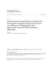 Analyzing Crime Spatial Patterns Using Remote Sensing And