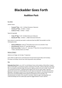 Blackadder Goes Forth Audition Pack