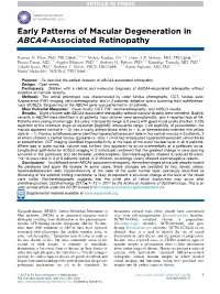 Early Patterns of Macular Degeneration in ABCA4-Associated Retinopathy