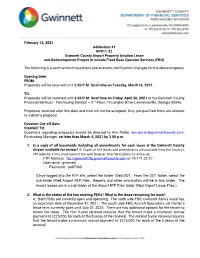 February 12, 2021 Addendum #1 RP011-21 Gwinnett County Airport Property Aviation Lease and Redevelopment Project to Include Fixed Base Operator Services (FBO)