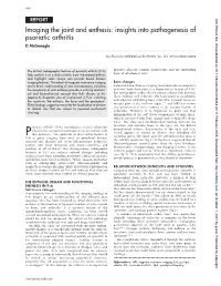 Insights Into Pathogenesis of Psoriatic Arthritis D Mcgonagle