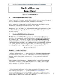 Medical Hearsay Issue Sheet
