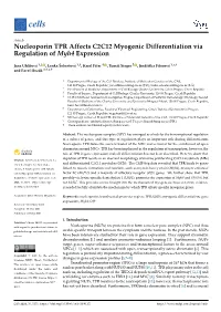 Nucleoporin TPR Affects C2C12 Myogenic Differentiation Via Regulation of Myh4 Expression