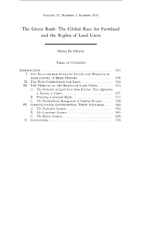 The Global Race for Farmland and the Rights of Land Users