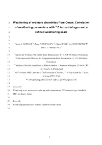 Weathering of Ordinary Chondrites from Oman: Correlation 14 3 of Weathering Parameters with C Terrestrial Ages and A