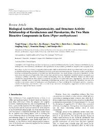 Biological Activity, Hepatotoxicity, and Structure-Activity Relationship Of