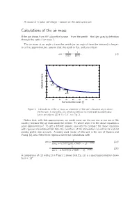 Calculations of the Air Mass