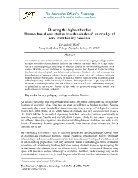 Clearing the Highest Hurdle: Human-Based Case Studies Broaden Students’ Knowledge of Core Evolutionary Concepts