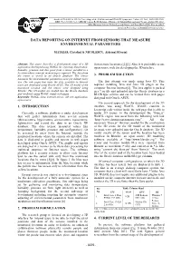 Mateias, C. & Nicolescu, A. F.: Data Reporting on Internet from Sensors