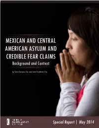 Mexican and Central American Asylum and Credible Fear Claims Background and Context