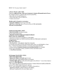MUSC 1013 Lecture, Study Guide 5 1) Hector Berlioz (1803–1869)
