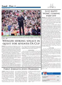 Wenger Seeking Solace in Quest for Seventh FA
