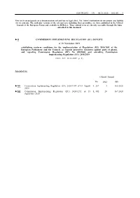 B COMMISSION IMPLEMENTING REGULATION (EU) 2019/2072 of 28 November 2019 Establishing Uniform Conditions for the Implementatio