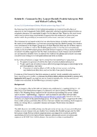 Comment by Drs. Lennart Hardell, Fredrik Soderqvist, Phd and Michael Carlberg, Msc