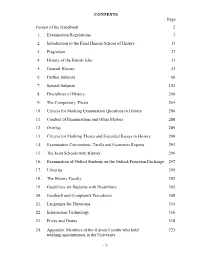 CONTENTS Page Format of the Handbook 2 1. Examination
