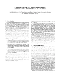Looking up Data in P2p Systems