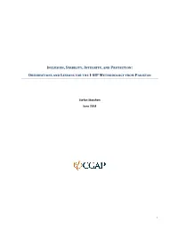 Observations and Lessons for the I-Sip Methodology from Pakistan