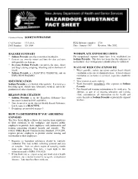 Sodium Peroxide Hazard Summary Identification Reason for Citation How to Determine If You Are Being Exposed Workpla
