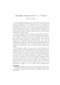 Admissibility of Inference Rules’ by V