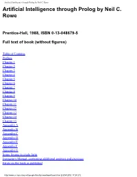 Artificial Intelligence Through Prolog by Neil C. Rowe Artificial Intelligence Through Prolog by Neil C