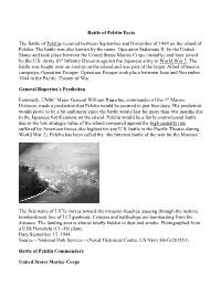 Battle of Peleliu Facts the Battle of Peleliu Occurred Between