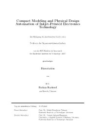 Compact Modeling and Physical Design Automation of Inkjet-Printed Electronics Technology