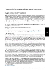 Parametric Polymorphism and Operational Improvement
