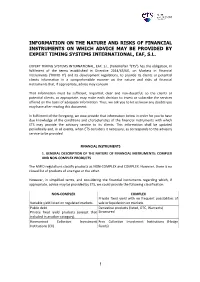 PDF Information on the Nature and Risks of Financial Instruments On