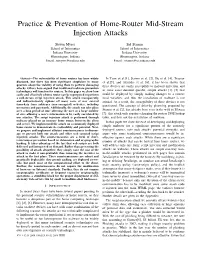 Practice & Prevention of Home-Router Mid-Stream Injection