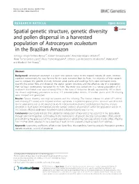 Spatial Genetic Structure, Genetic Diversity and Pollen Dispersal in A