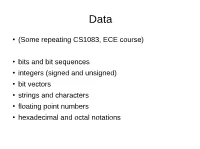 Bits and Bit Sequences Integers