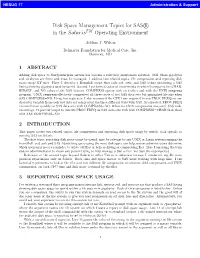 Disk Space Management Topics for SAS in the Solaris