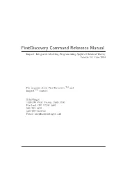 Firstdiscovery Command Reference Manual Impact: Integrated Modeling Program Using Applied Chemical Theory Version 3.0, June 2004