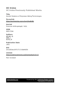 Genetic Relations of Polynesian Sibling Terminologies