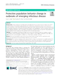 Protective Population Behavior Change in Outbreaks of Emerging Infectious Disease Evans K