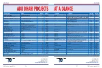 ABU DHABI PROJECTS at a GLANCE Package Name Owner $ Million* Status** Consultant Contractor Start Date End Date