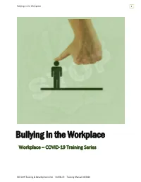 Bullying in the Workplace Training Manual with Quiz Sheet
