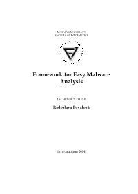 Framework for Easy Malware Analysis